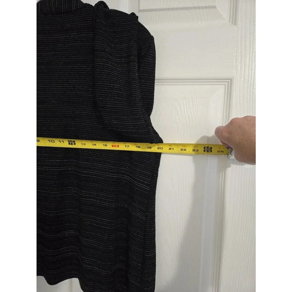 Chico's Cardigan Tank Top Combo Size M/L Black Glitter Striped Professio… - Picture 11 of 12
